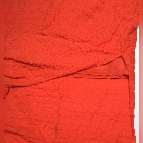 No Comment Orange Strapless Ribbed Midi Bodycon Dress for Cocktail XL NWT - Picture 8 of 9